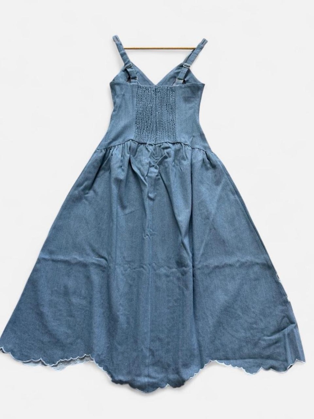 NWT TUCKERNUCK Moon River Light Blue V-Neck Eyelet Detail Midi Dress - Picture 5 of 12